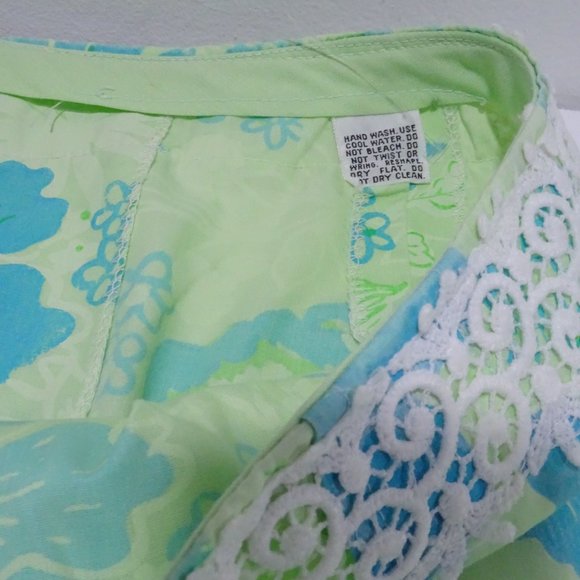LILLY PULITZER Pansy Lace Skort Skirt Shorts Lagoon Green Wave Sz M - Picture 15 of 16
